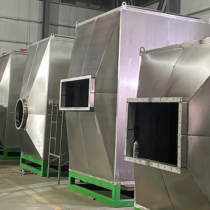 Estrutura de carga superior e descarga lateral Caixa de adsorção de carvão ativado em aço inoxidável 304