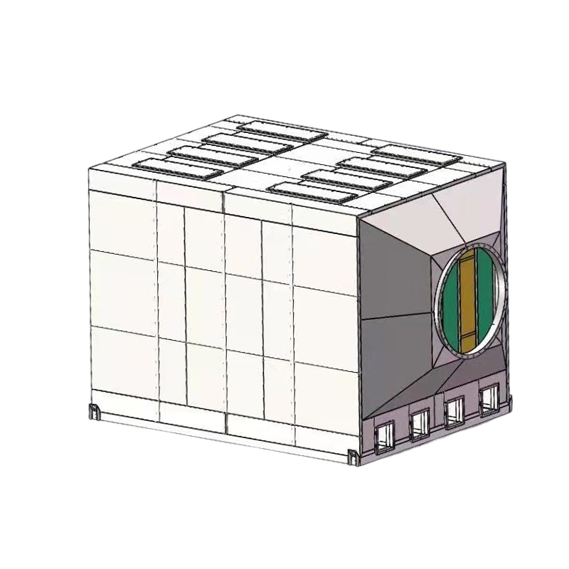 Estrutura de carga superior e descarga lateral Caixa de adsorção de carvão ativado em aço inoxidável 304