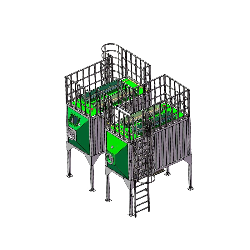 Caixa de adsorção de carvão ativado de aço carbono com carregamento superior e carregamento lateral inferior